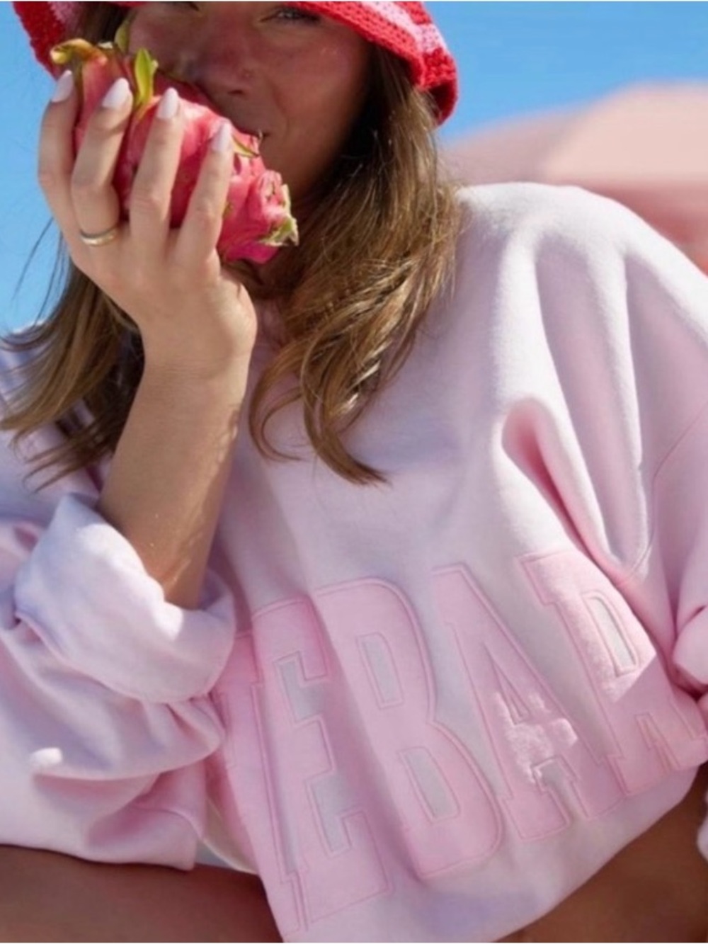 The Bar Women’s Pink Crewneck Pullover Sweatshirt Size M